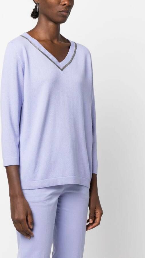 Fabiana Filippi Top met V-hals Blauw