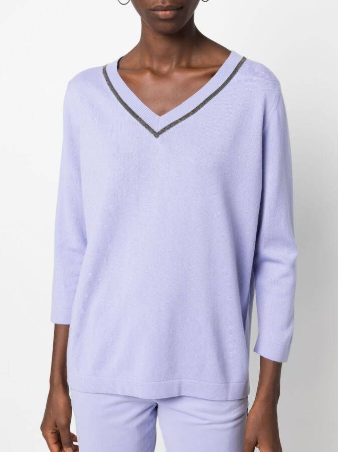 Fabiana Filippi Top met V-hals Blauw