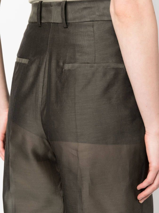 Fabiana Filippi transparent-leg loose-fit trousers Groen