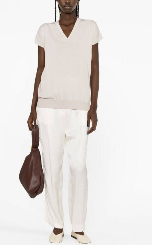 Fabiana Filippi Fijngebreide top Beige