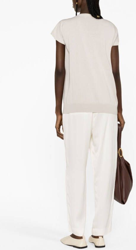 Fabiana Filippi Fijngebreide top Beige