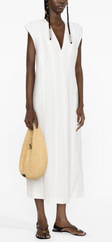 Fabiana Filippi Midi-jurk met V-hals Wit