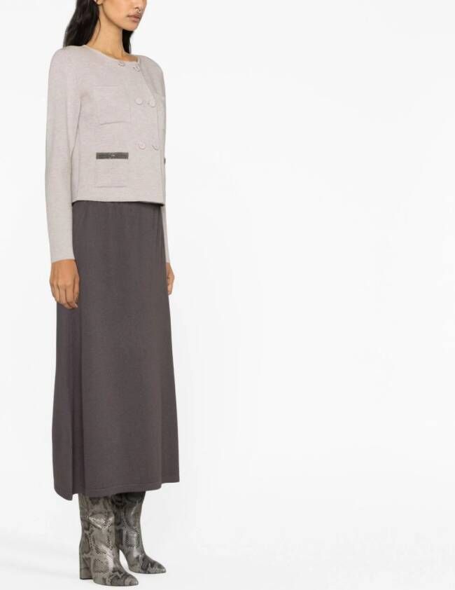 Fabiana Filippi Vest met dubbele rij knopen Grijs