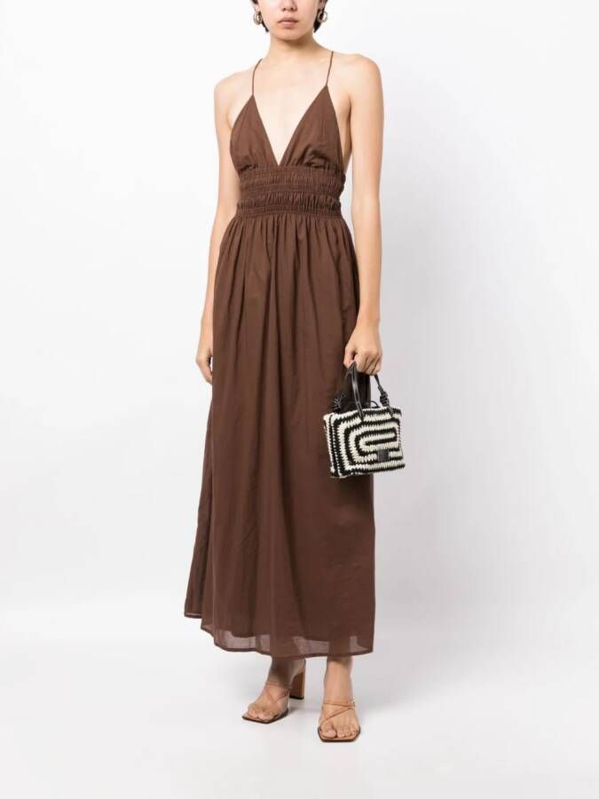 Faithfull the Brand Mouwloze maxi-jurk Bruin
