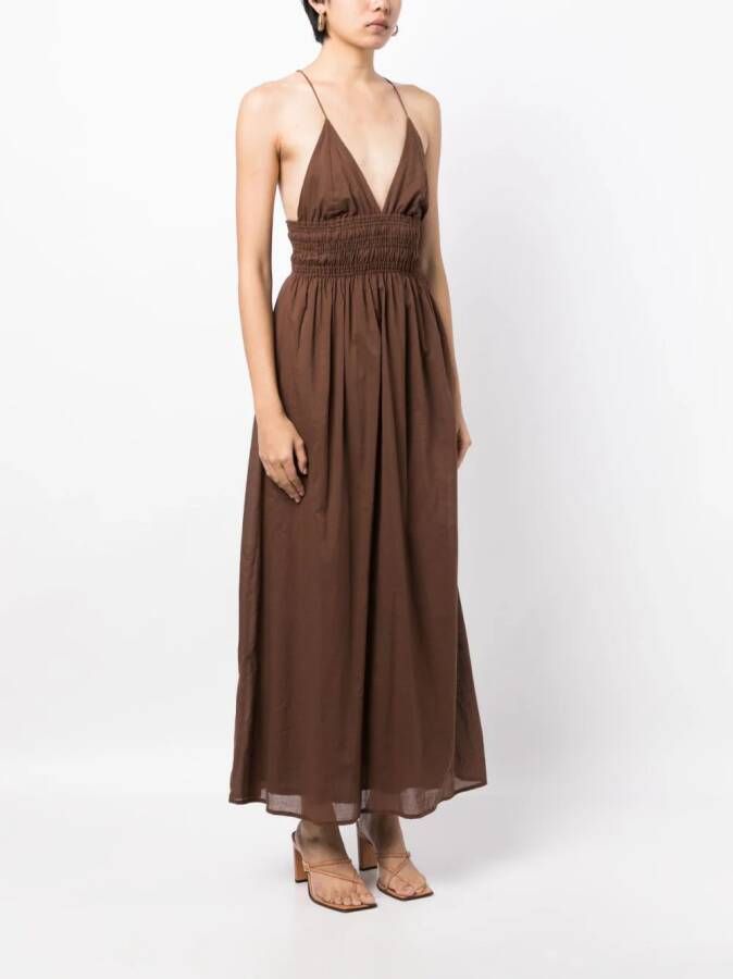 Faithfull the Brand Mouwloze maxi-jurk Bruin