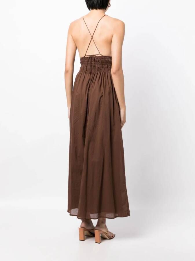 Faithfull the Brand Mouwloze maxi-jurk Bruin