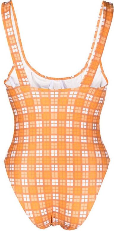 Faithfull the Brand Geruit badpak Oranje