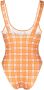 Faithfull the Brand Geruit badpak Oranje - Thumbnail 2