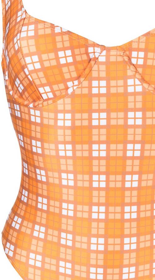 Faithfull the Brand Geruit badpak Oranje