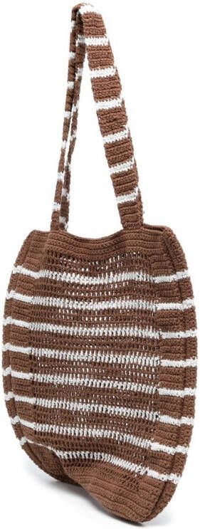 Faithfull the Brand Gestreepte shopper Bruin