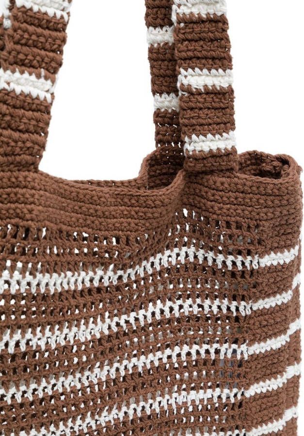 Faithfull the Brand Gestreepte shopper Bruin