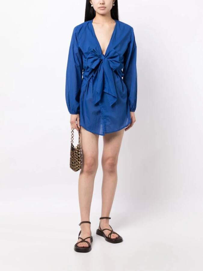 Faithfull the Brand Jurk met waterval V-hals Blauw