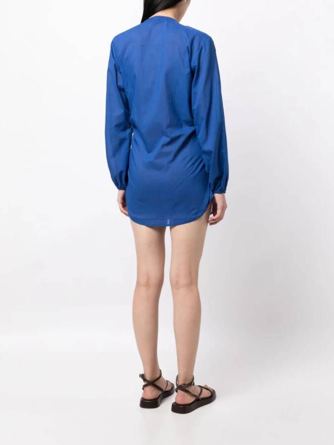 Faithfull the Brand Jurk met waterval V-hals Blauw