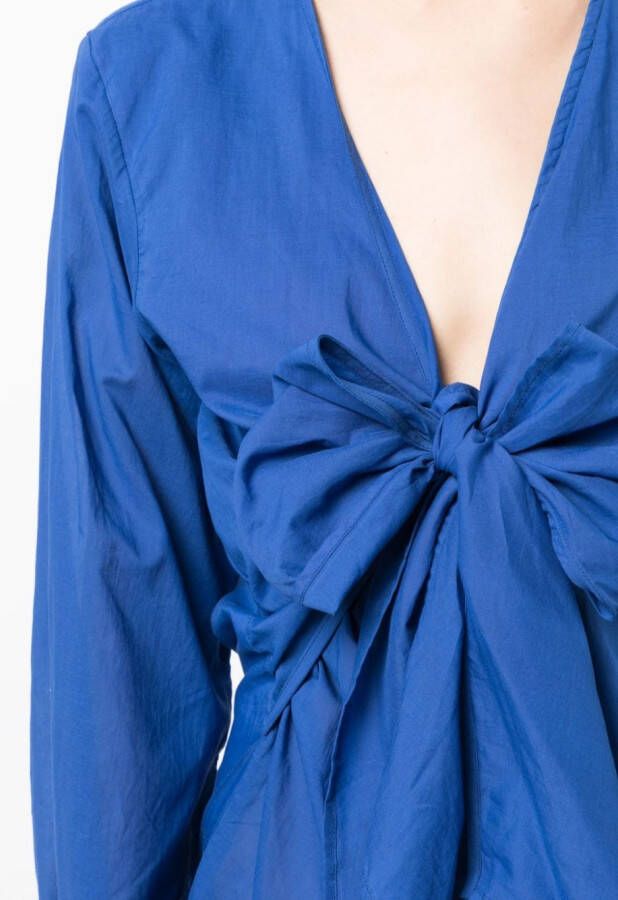 Faithfull the Brand Jurk met waterval V-hals Blauw