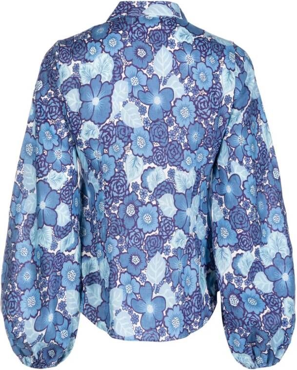 Faithfull the Brand Las Brisas linnen blouse met bloemenprint Blauw