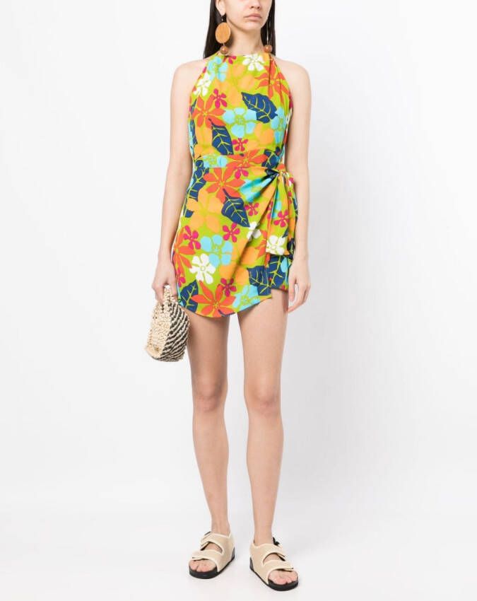 Faithfull the Brand Jurk met bladprint Veelkleurig