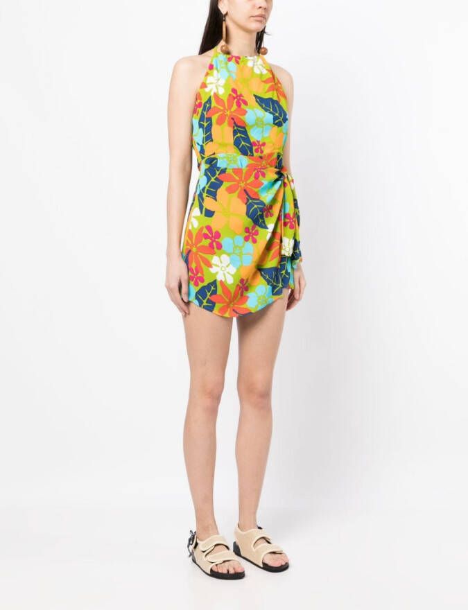 Faithfull the Brand Jurk met bladprint Veelkleurig