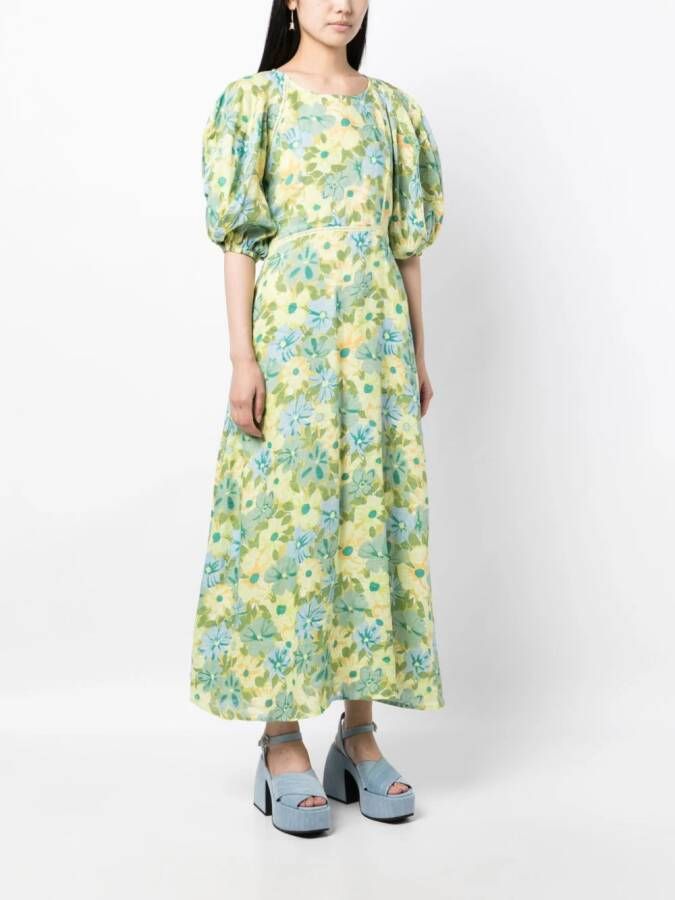 Faithfull the Brand Maxi-jurk met bloemenprint Groen