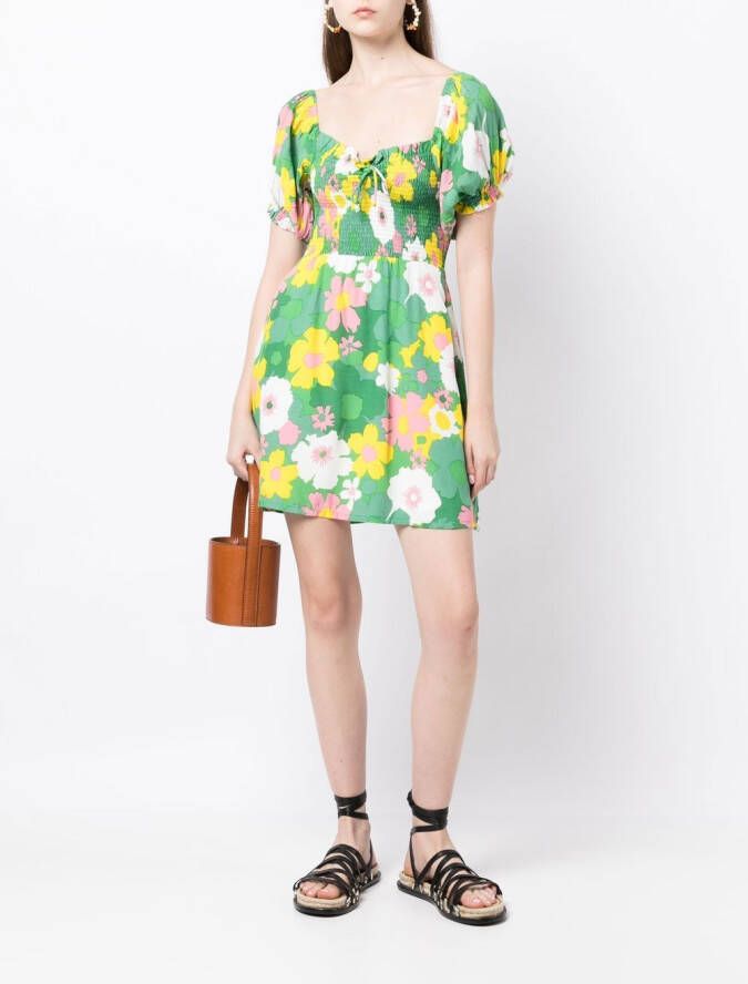 Faithfull the Brand Mini-jurk met bloemenprint Groen