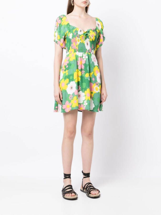 Faithfull the Brand Mini-jurk met bloemenprint Groen