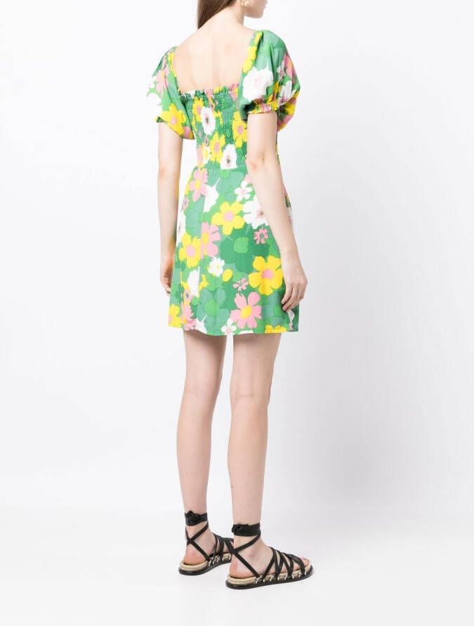 Faithfull the Brand Mini-jurk met bloemenprint Groen