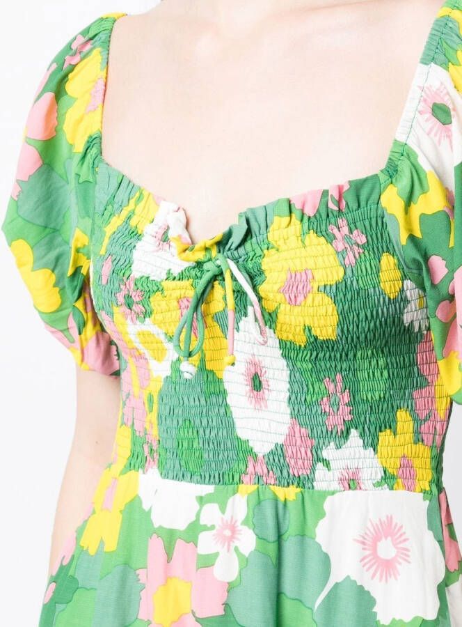 Faithfull the Brand Mini-jurk met bloemenprint Groen