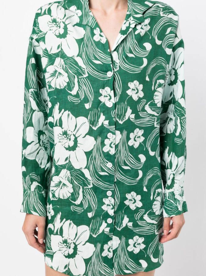 Faithfull the Brand Blousejurk met bloemenprint Groen