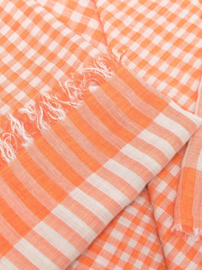Faliero Sarti Geruite sjaal Oranje