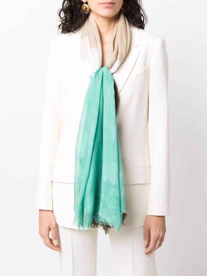 Faliero Sarti Sjaal met tie-dye print Groen