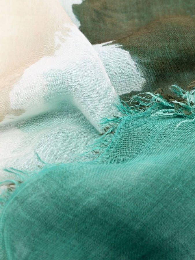 Faliero Sarti Sjaal met tie-dye print Groen