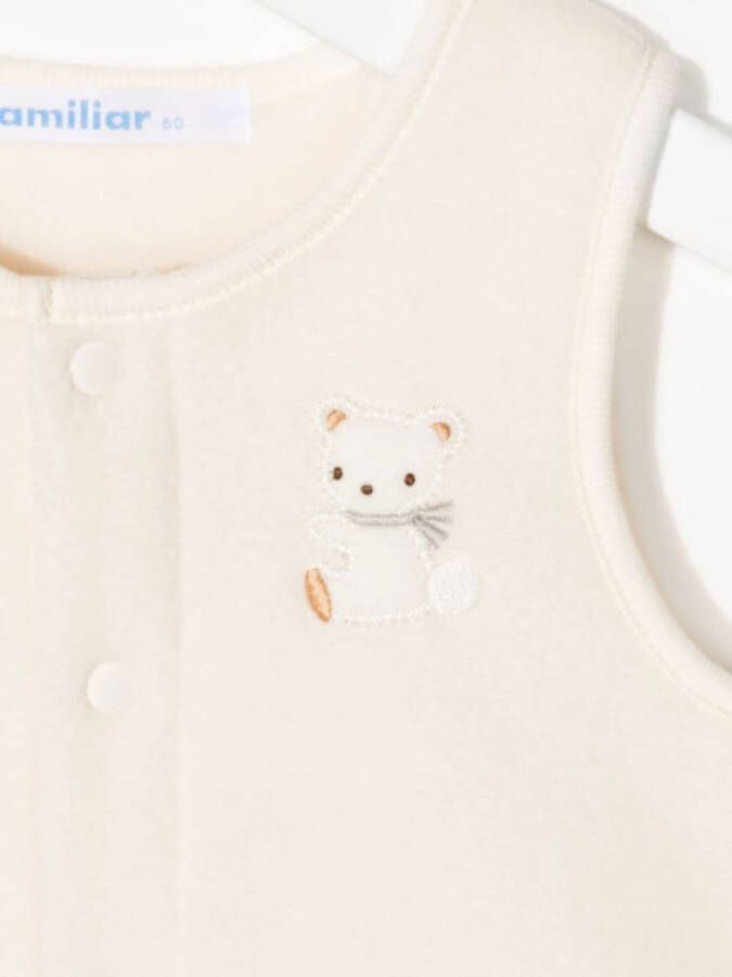 familiar Bodywarmer met dierenpatch Wit