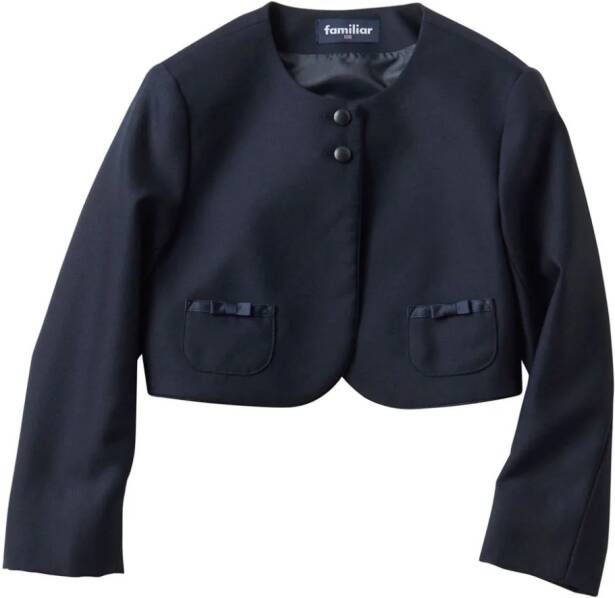 Familiar Cropped blazer met strik Blauw