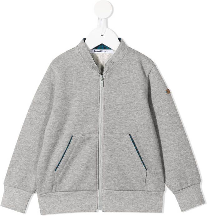 familiar Hoodie met rits Grijs
