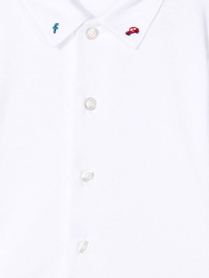 Familiar Shirt met kraag met borduurwerk Wit