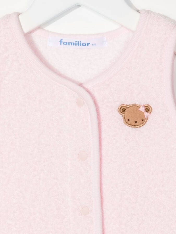 familiar Teddy top met borduurwerk Roze