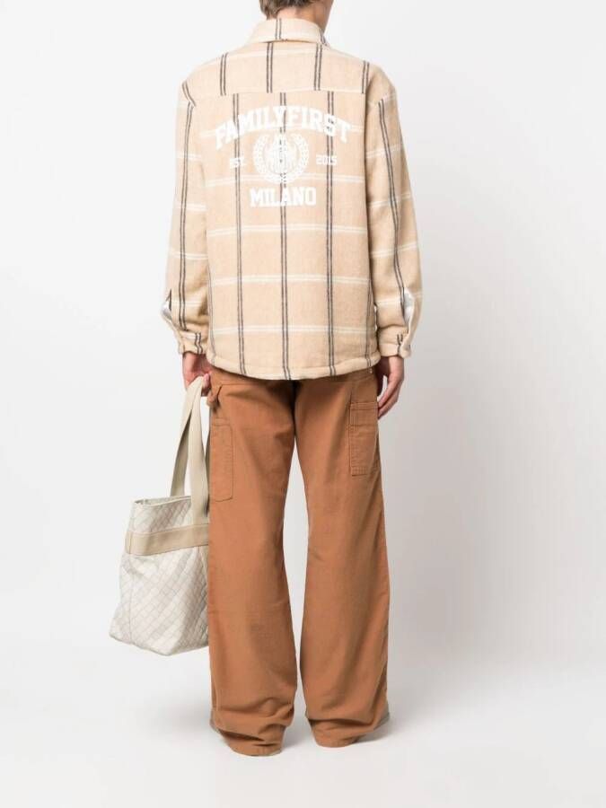 Family First Geruit overhemd Beige
