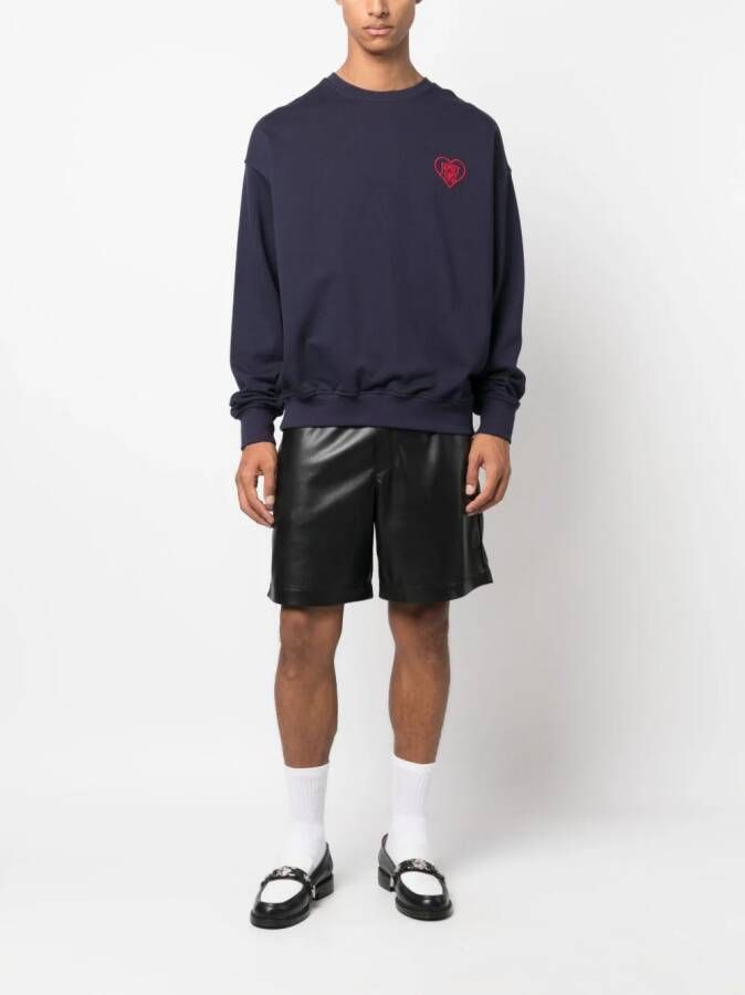Family First Sweater met geborduurd logo Blauw