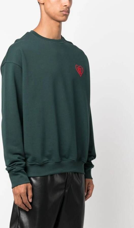 Family First Sweater met geborduurd logo Groen
