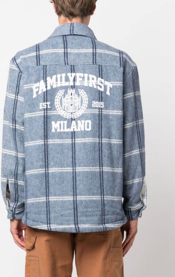 Family First Overhemd met logoprint Blauw