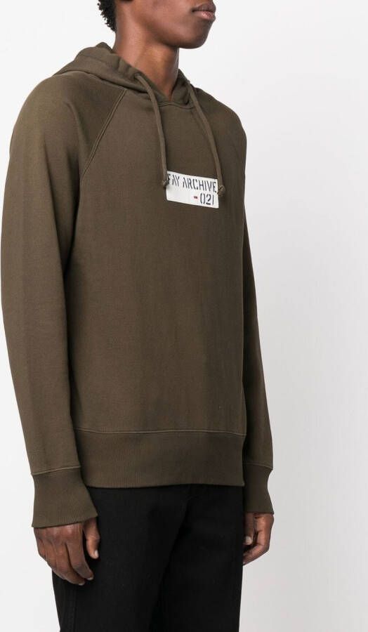 Fay Hoodie met logoprint Groen