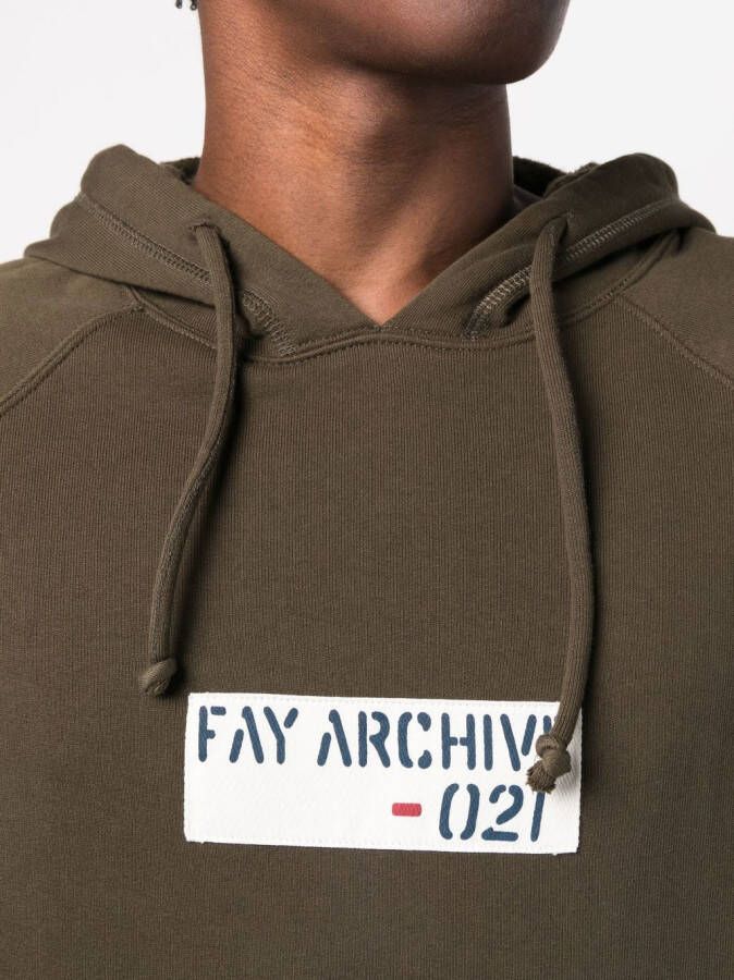 Fay Hoodie met logoprint Groen