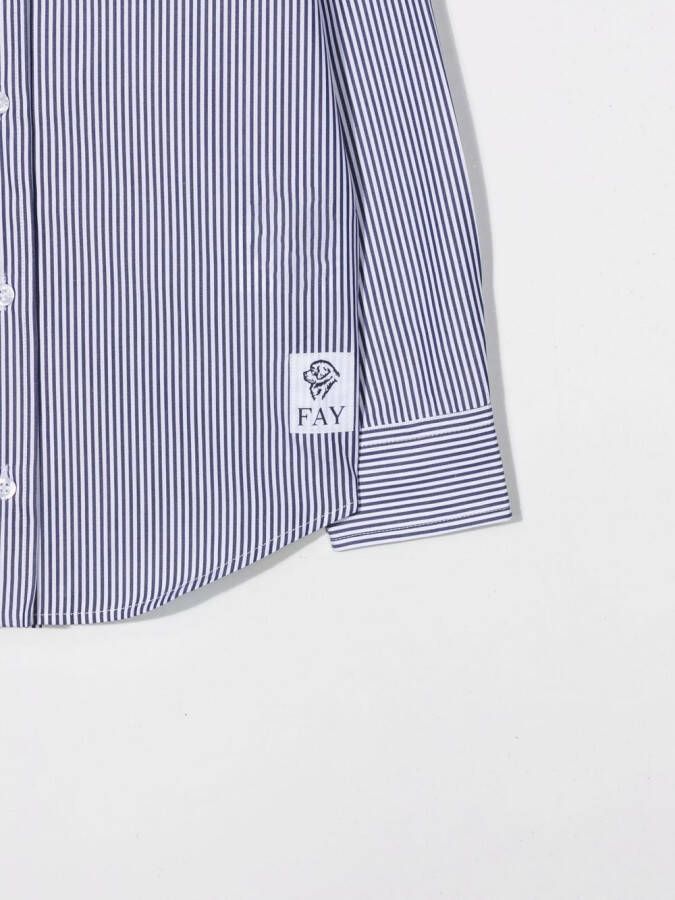 Fay Kids Gestreept shirt Wit