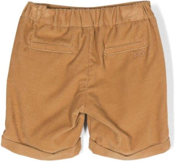 Fay Kids Ribfluwelen shorts Beige