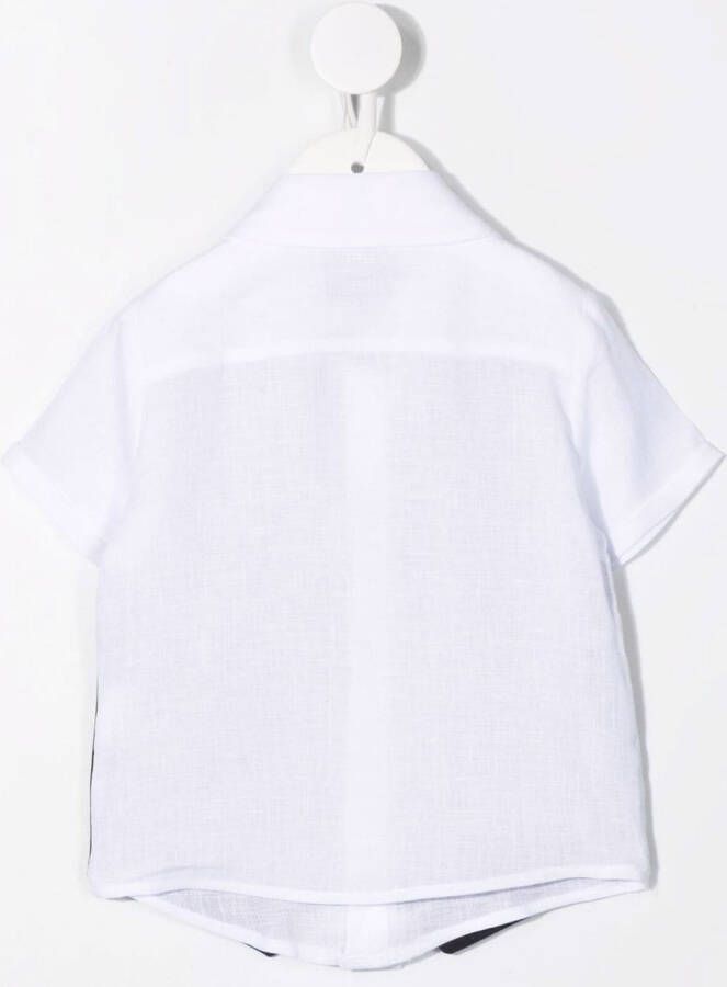 Fay Kids Shirt met geborduurd logo Wit