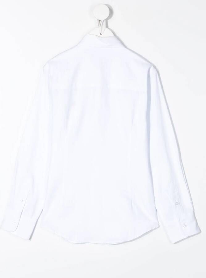 Fay Kids Shirt met geborduurd logo Wit