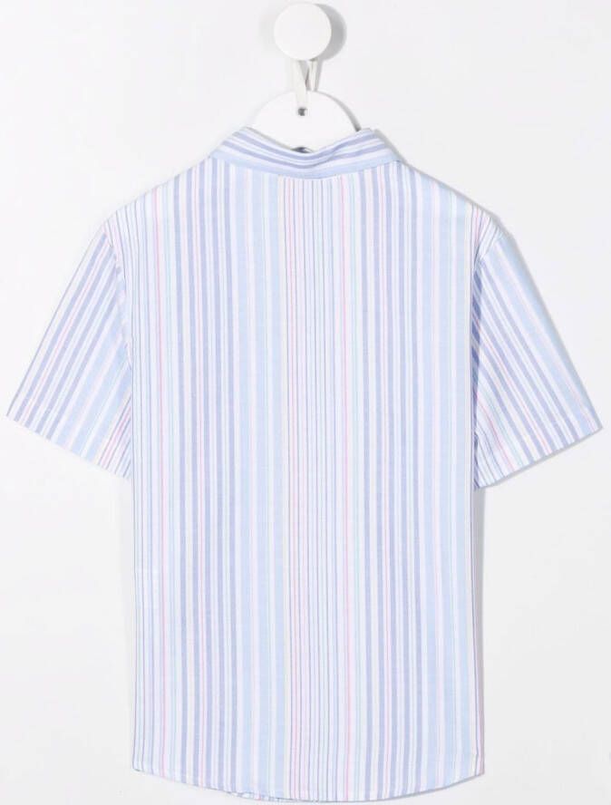 Fay Kids Shirt met regenboogstreep Wit