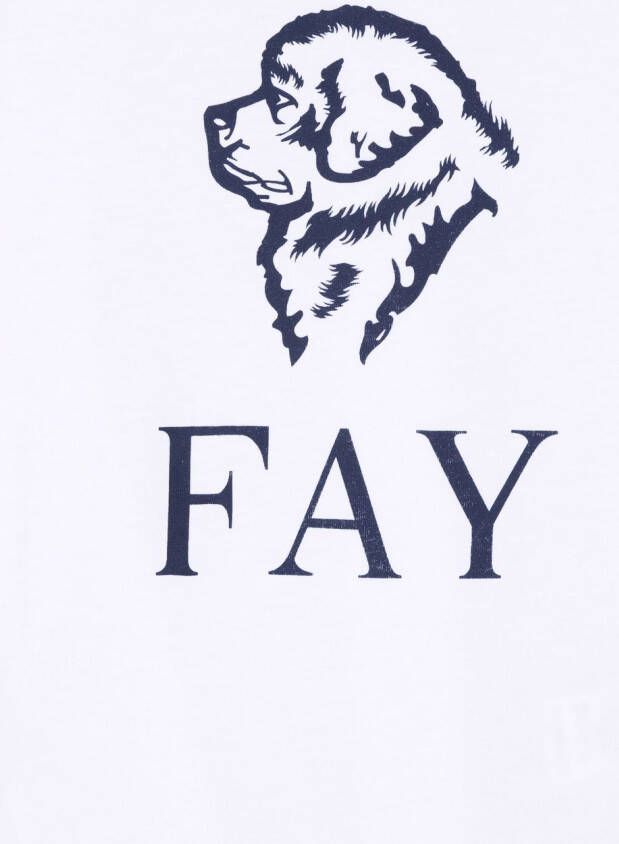 Fay Kids T-shirt met logoprint Wit