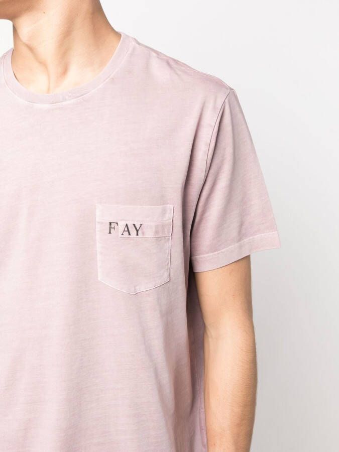 Fay T-shirt met logoprint Roze