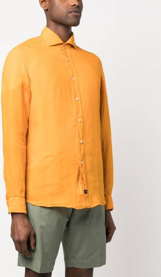 Fay Linnen overhemd Oranje