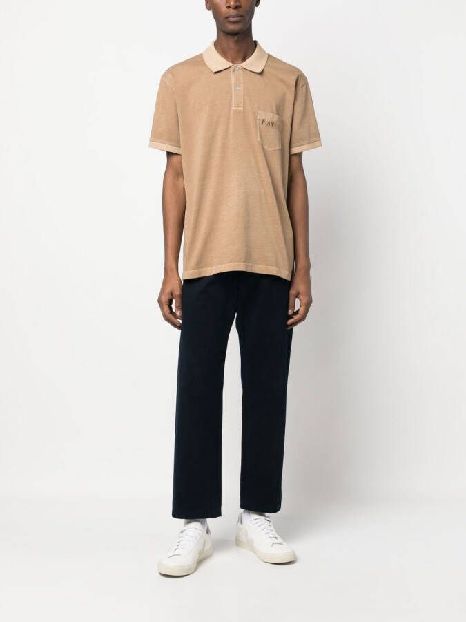 Fay Poloshirt met opgestikte zak Bruin